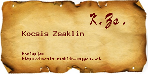 Kocsis Zsaklin névjegykártya